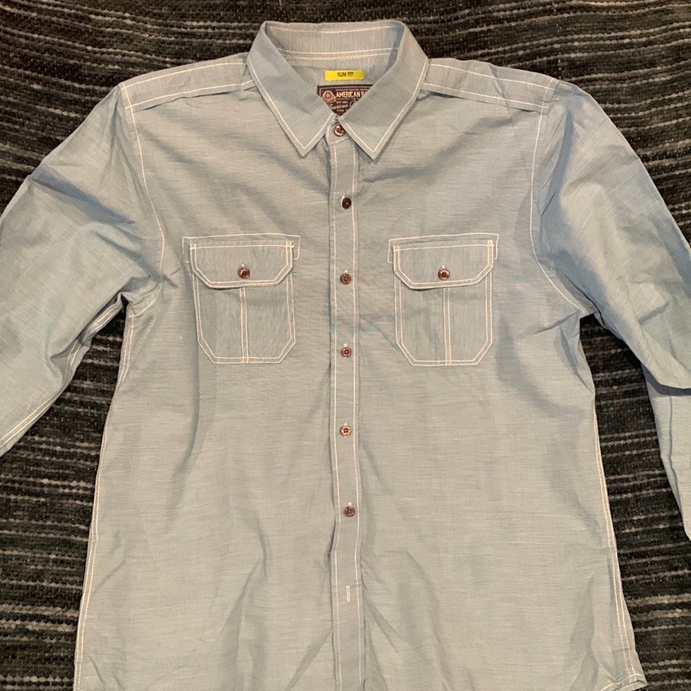 Light blue casual shirt, slim fit